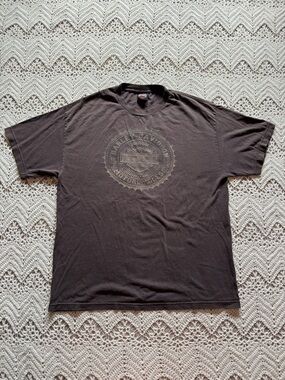 Harley-Davidson Brown Crewneck Tee Graphic Wisconsin Size XL Vintage Back Logo